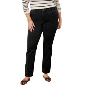 Talbots charcoal grey Heritage corduroy curvy straight leg jeans size 14P